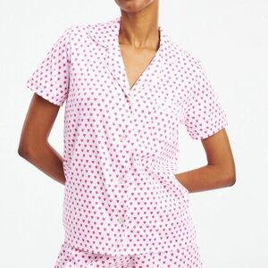 Roller Rabbit Heart Patterned White Pajama Top